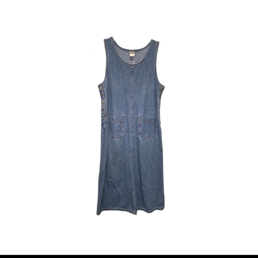 Vtg Denim Dress Jumper Y2K 2000s